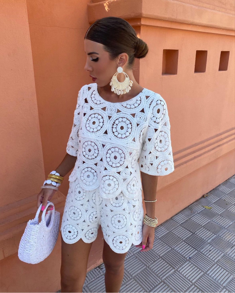 Grossiste Rosa Fashion Crochet - Ensemble short et haut en crochet