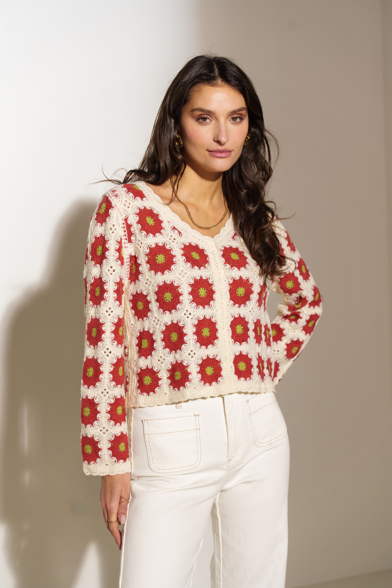 Wholesaler Rosa Fashion Crochet - Long -shaped handle hook vest