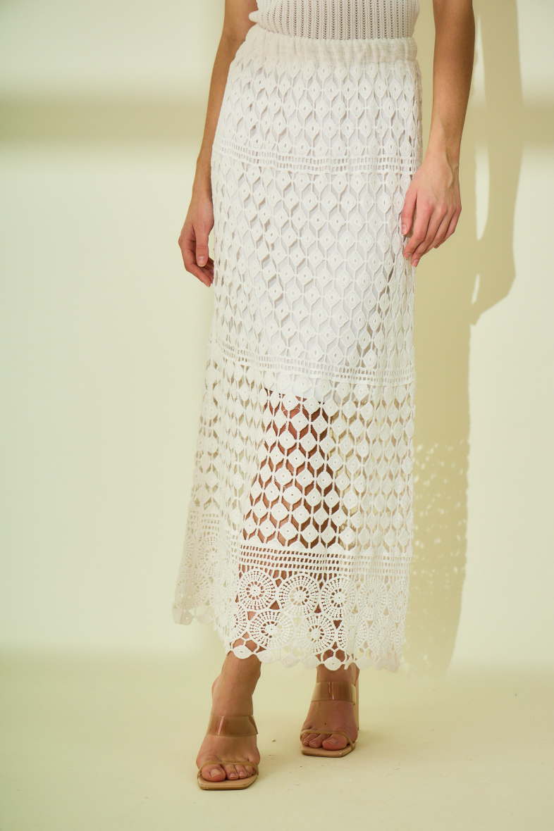 Großhändler Rosa Fashion Crochet - Häkelrock