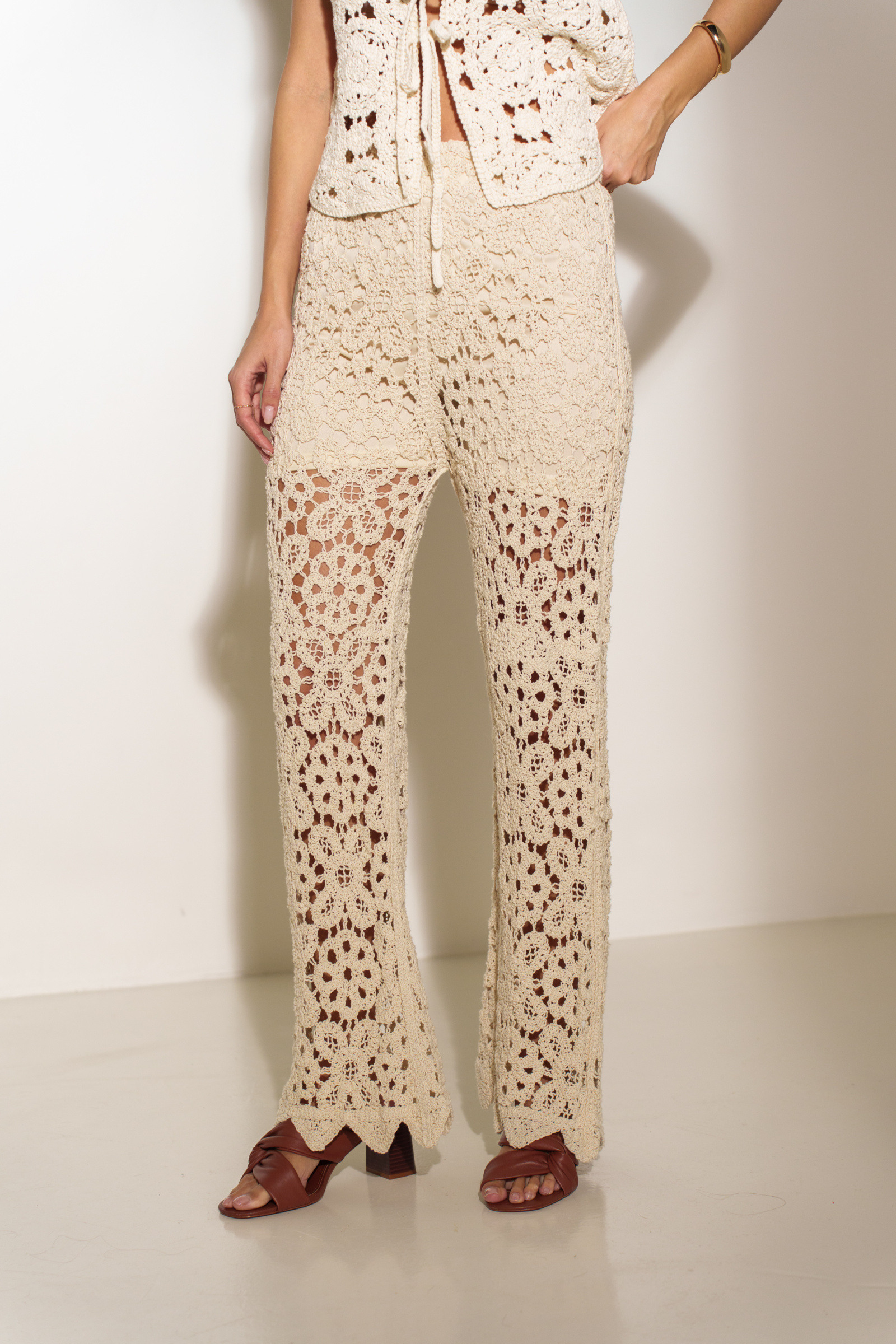 Großhändler Rosa Fashion Crochet - Hose