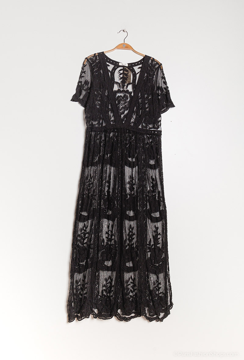 Großhändler Rosa Fashion Crochet - Strandkleid