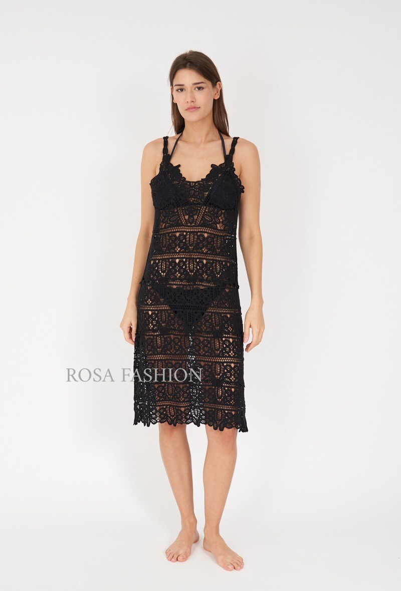 Großhändler Rosa Fashion Crochet - Häkelkleid