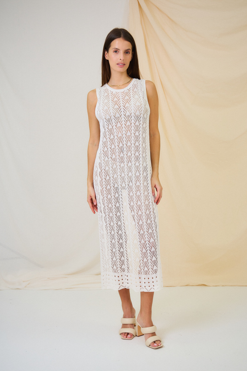Wholesaler Rosa Fashion Crochet - Sleeveless crochet maxi dress