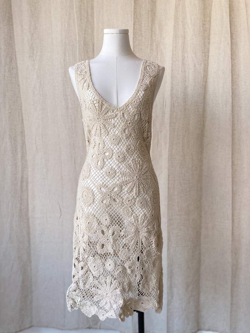 Großhändler Rosa Fashion Crochet - Transparentes Strandkleid