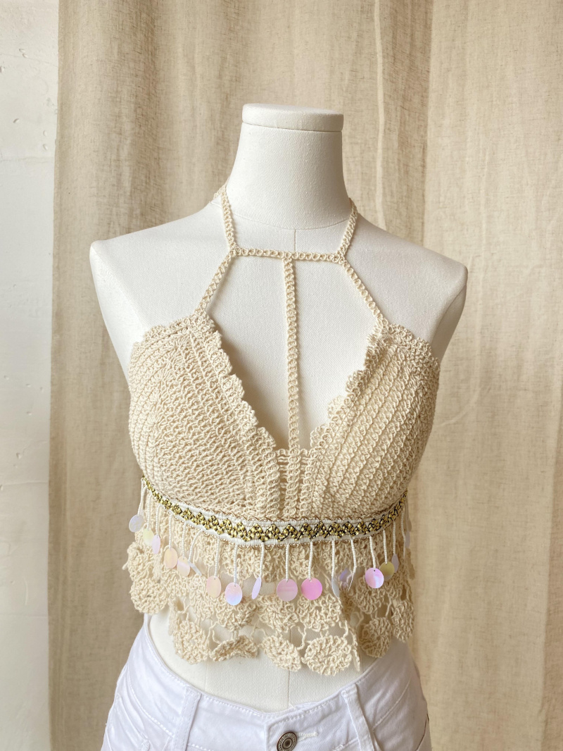 Großhändler Rosa Fashion Crochet - Häkeloberteil