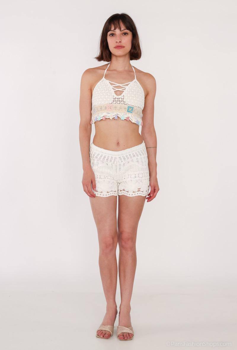 Großhändler Rosa Fashion Crochet - Häkeloberteil