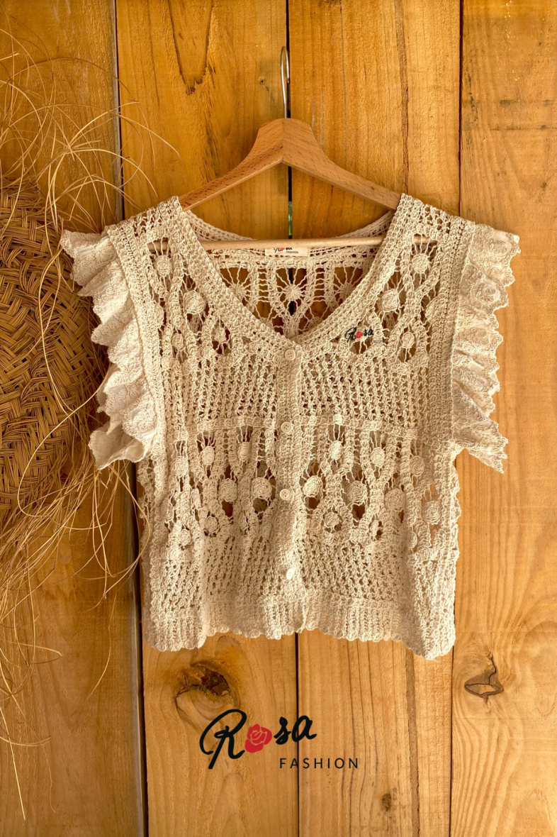 Großhändler Rosa Fashion Crochet - Häkeloberteil