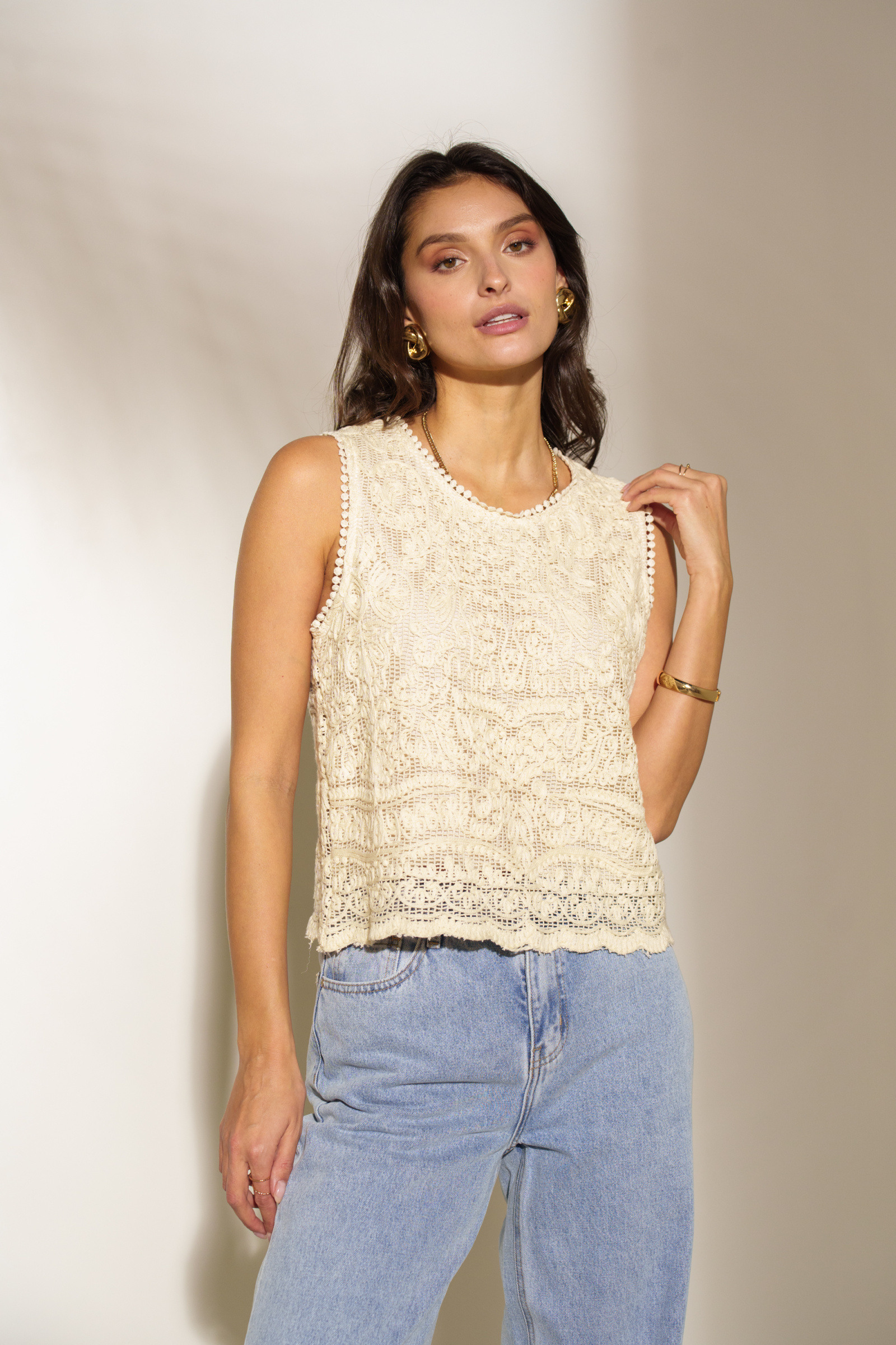 Großhändler Rosa Fashion Crochet - Tops