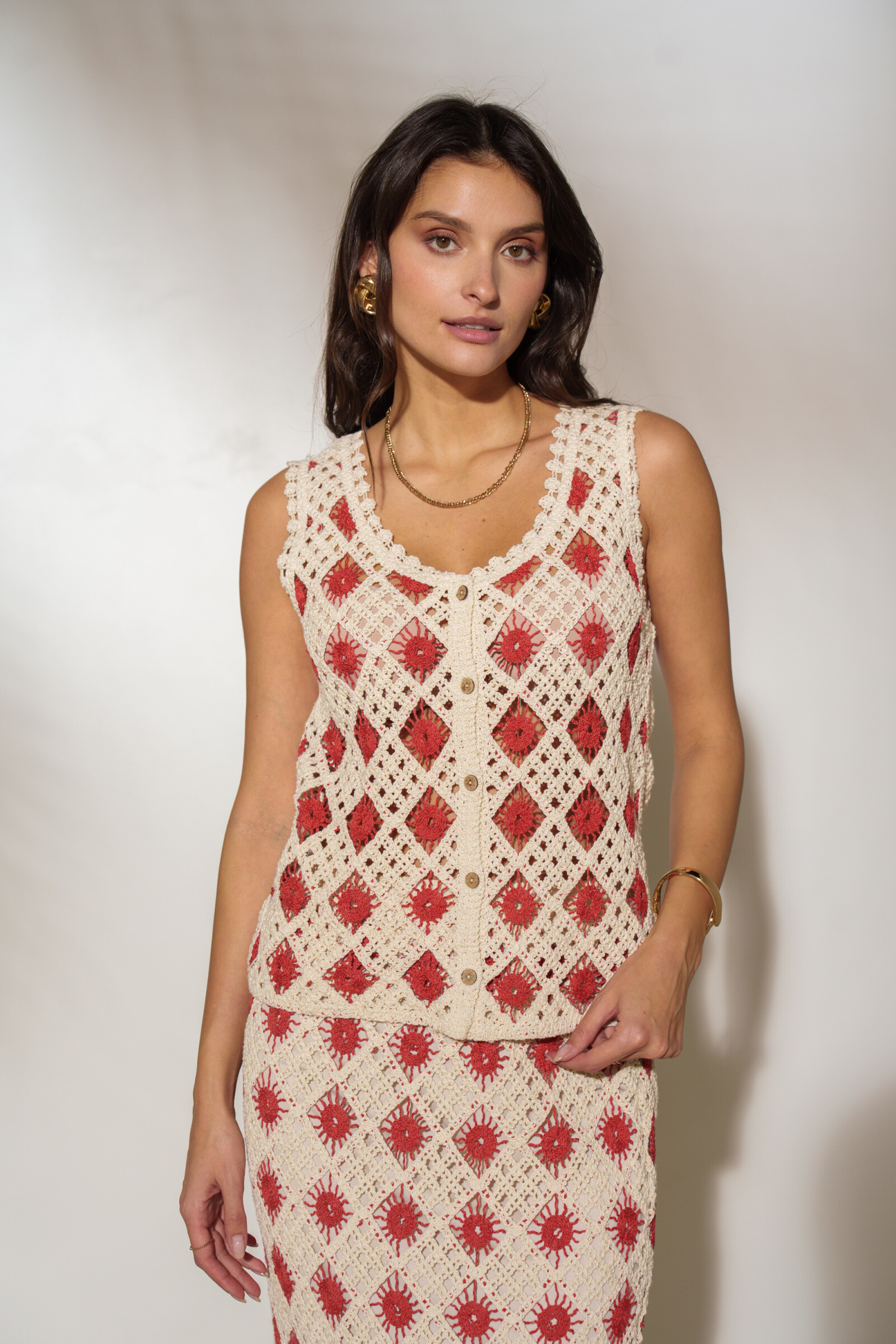 Wholesaler Rosa Fashion Crochet - Top colored hook