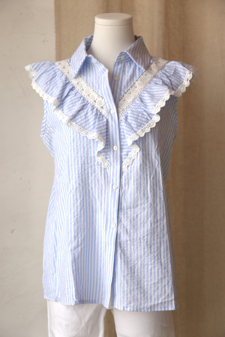 Grossista Rosa Fashion - Camicia a righe stampata