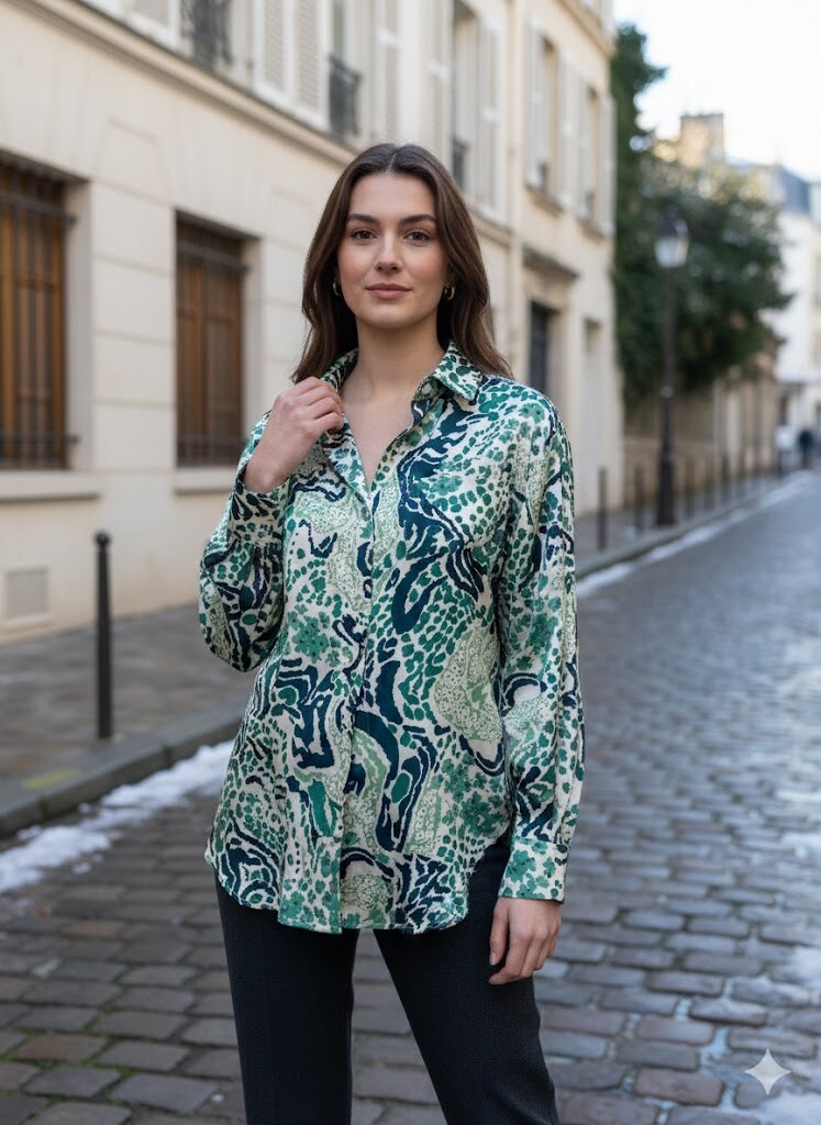 Grossiste Rosa Fashion - Chemise à motifs avec col classique