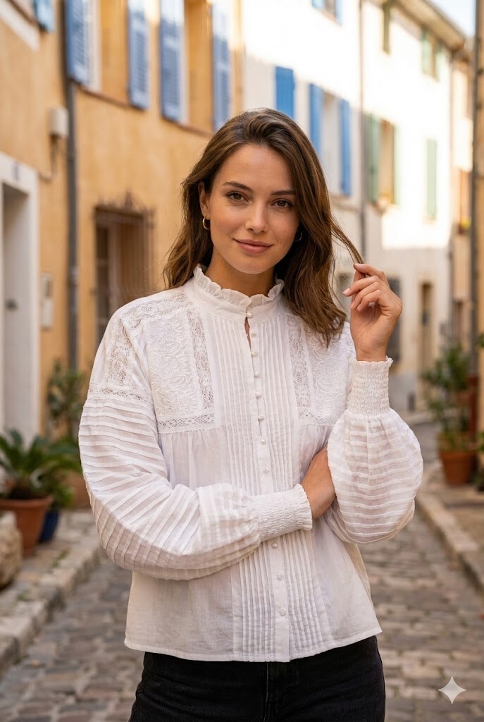 Grossiste Rosa Fashion - Blouse chic à détails brodés