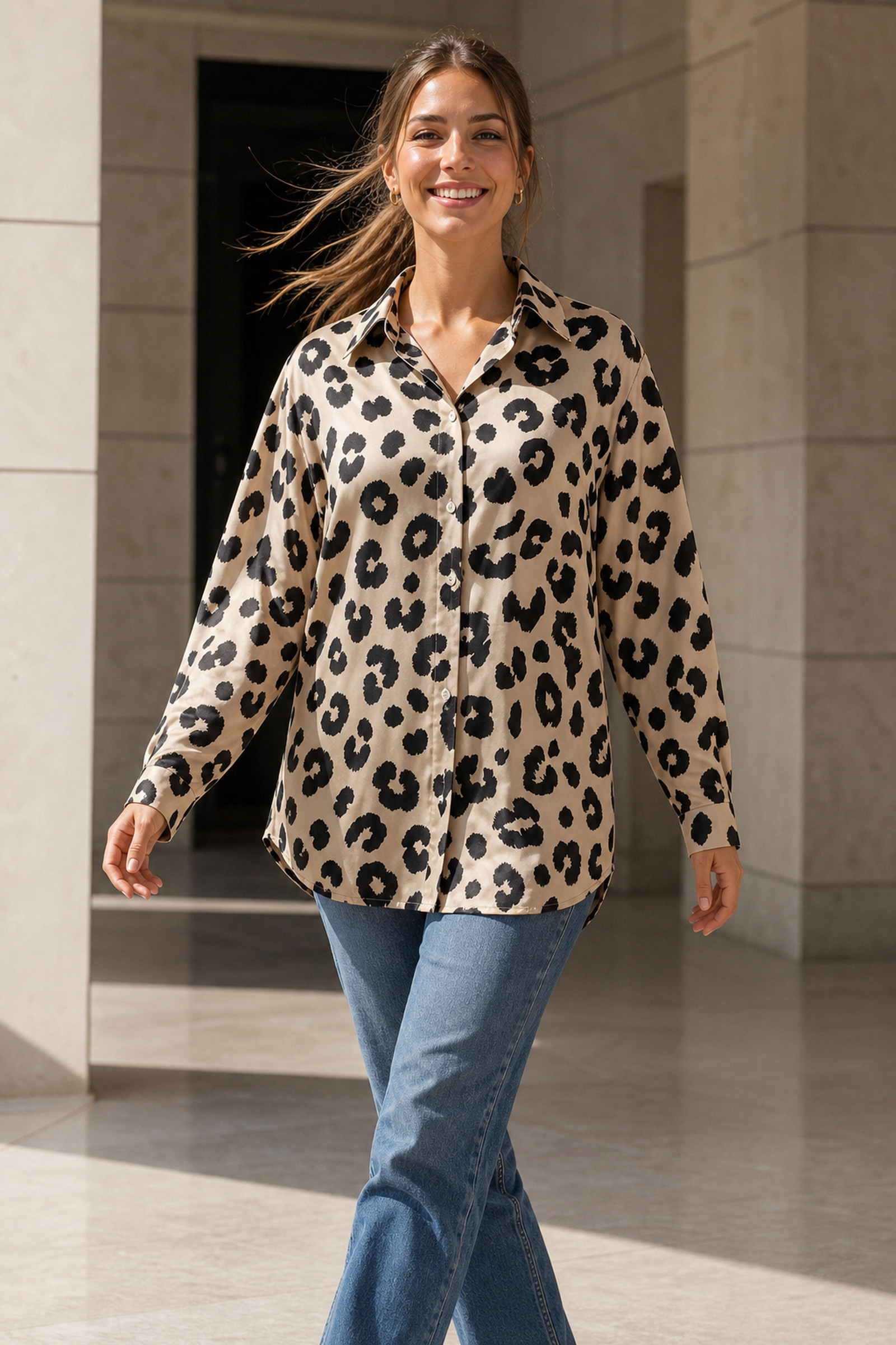 Grossista Rosa Fashion - Camicia stampa leopardo