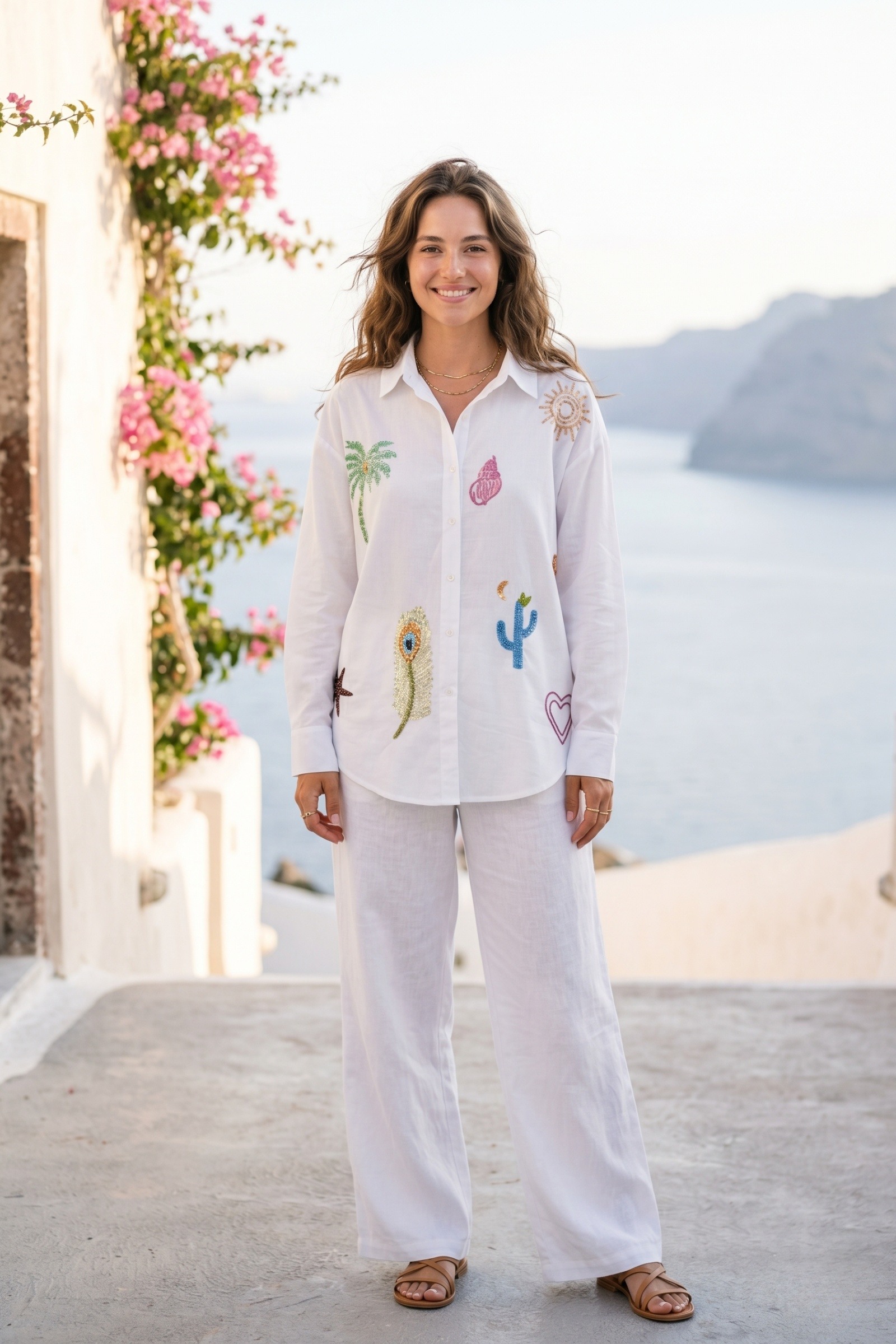 Grossiste Rosa Fashion - Chemise brodée femme en coton