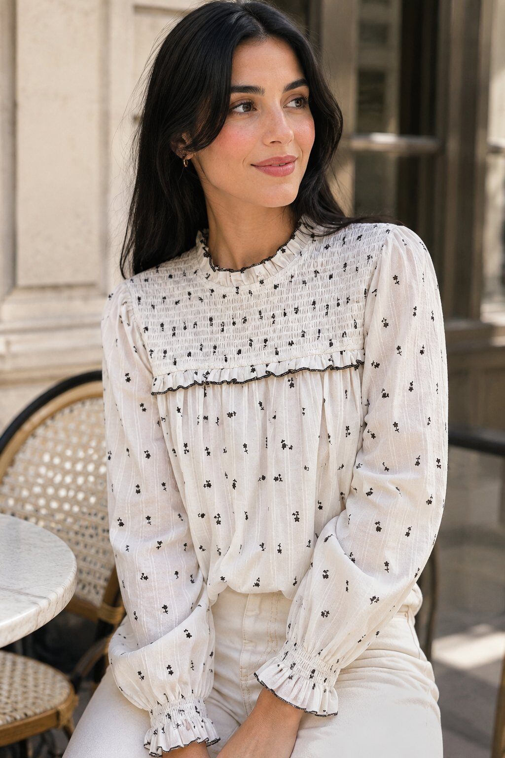 Großhändler Rosa Fashion - Bluse mit Blumenmuster