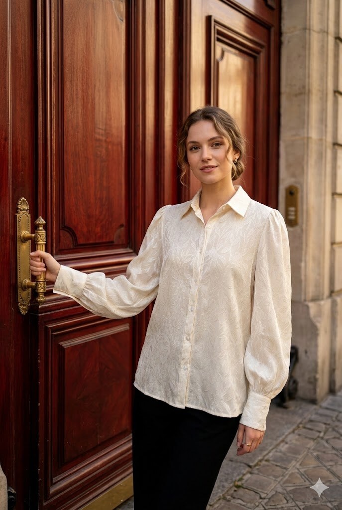 Wholesaler Rosa Fashion - Blouse with balloon sleeves