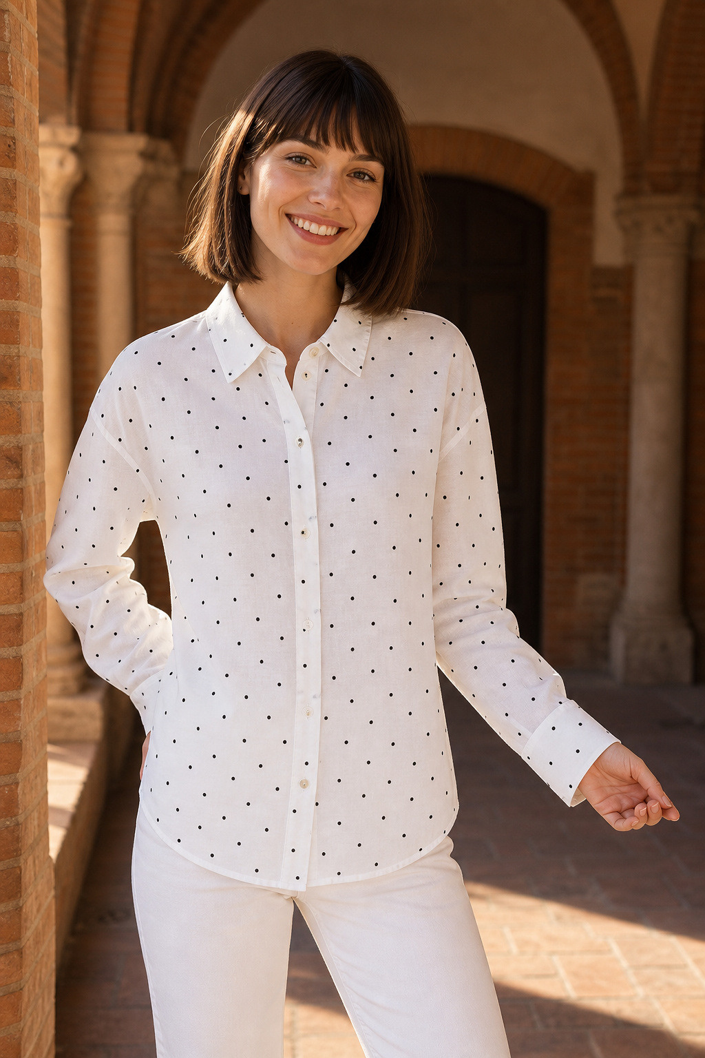 Mayorista Rosa Fashion - Camisa de lunares pequeños
