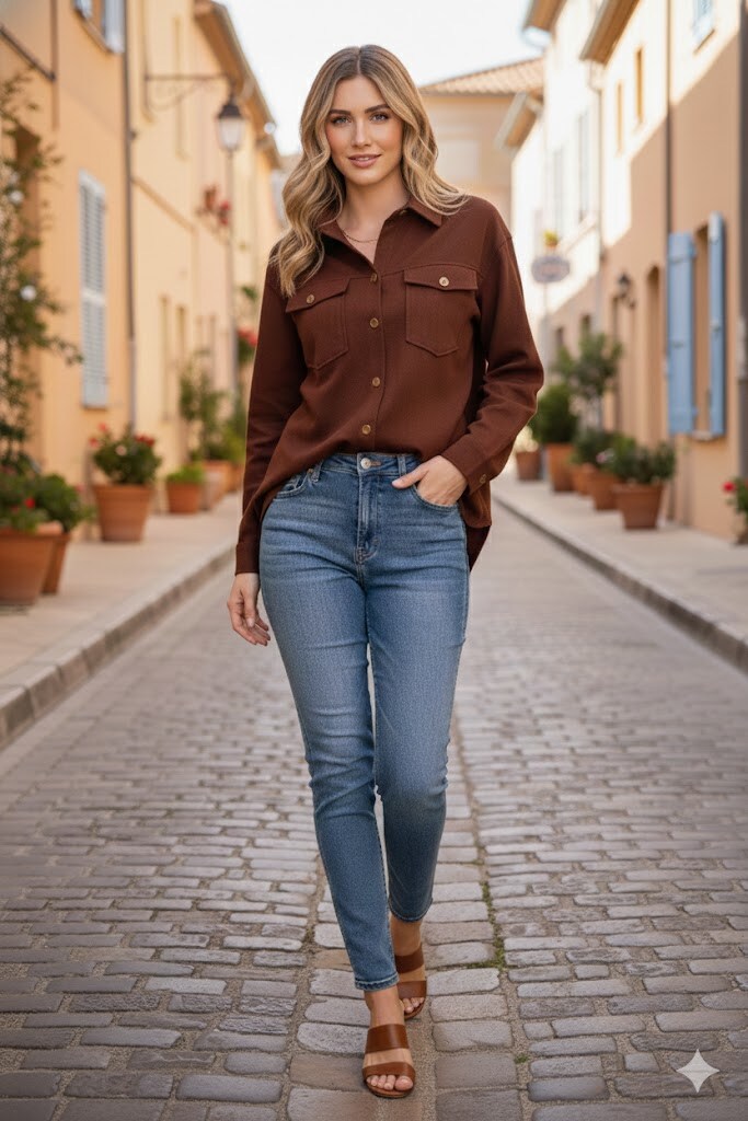 Grossiste Rosa Fashion - Chemise à poches élégante