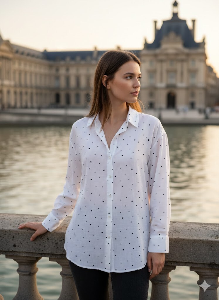 Mayorista Rosa Fashion - Blusa elegante de lunares