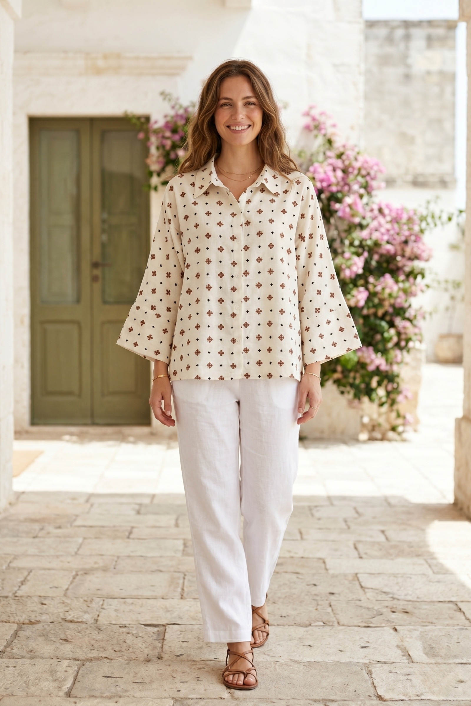 Wholesaler Rosa Fashion - Women's printed cotton shirt