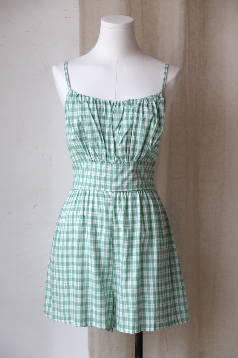 Großhändler Rosa Fashion - Playsuit mit Gingham-Print
