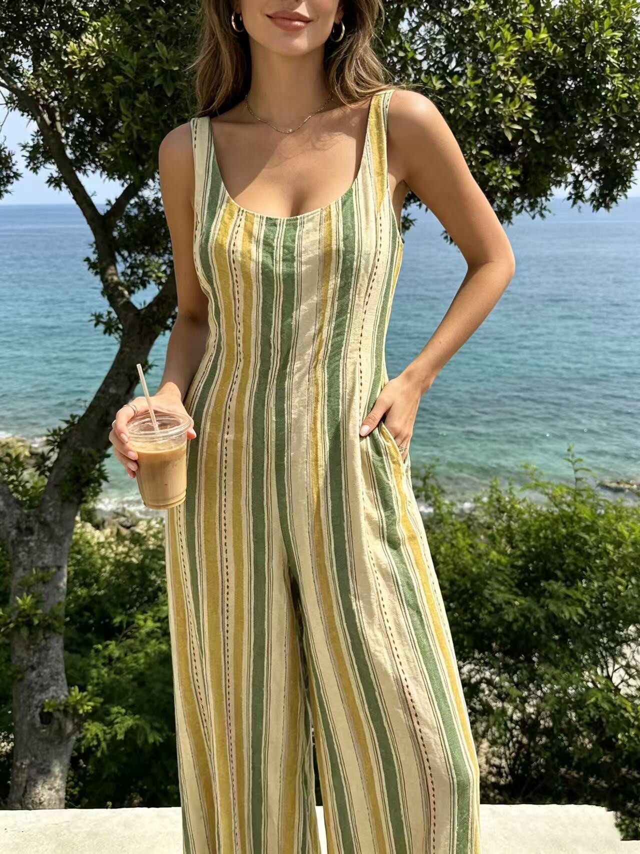 Wholesaler Rosa Fashion - Striped jumpsuit