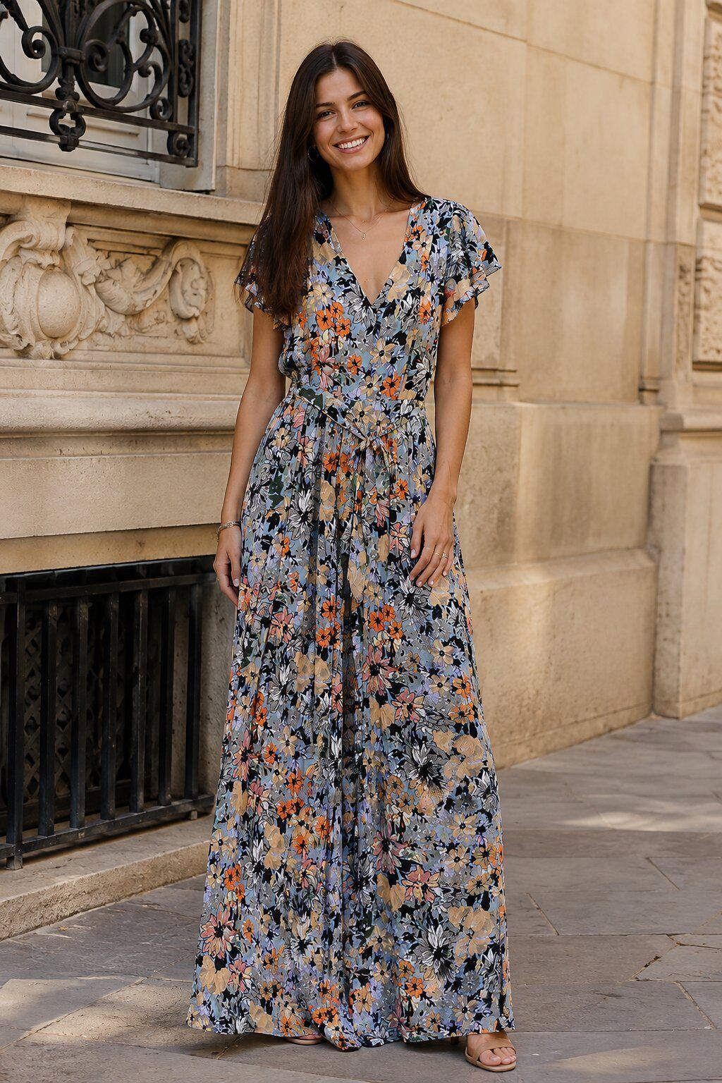 Wholesaler Rosa Fashion - Floral Print Jumpsuit