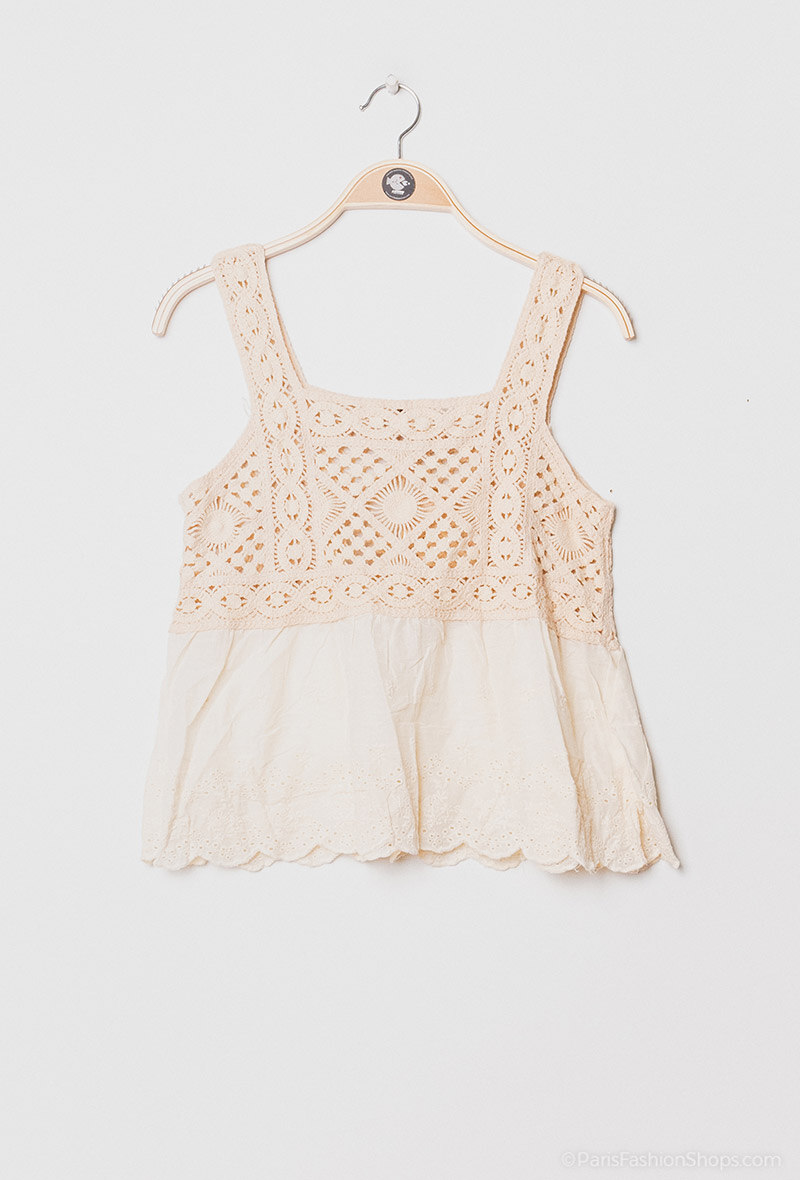 Großhändler Rosa Fashion Crochet - Häkeltop mit Trägern