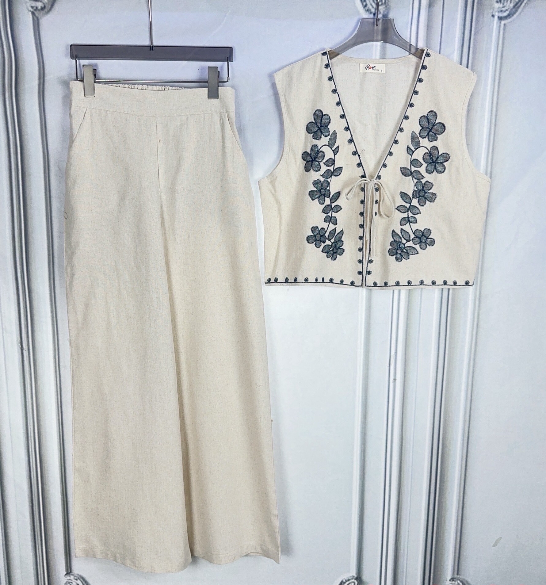 Wholesaler Rosa Fashion - High linen set and pants