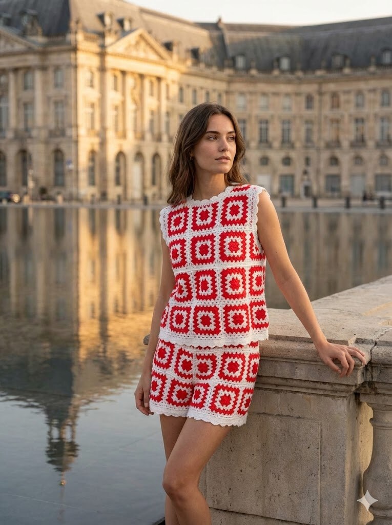 Großhändler Rosa Fashion - Set mit geometrischen Mustern