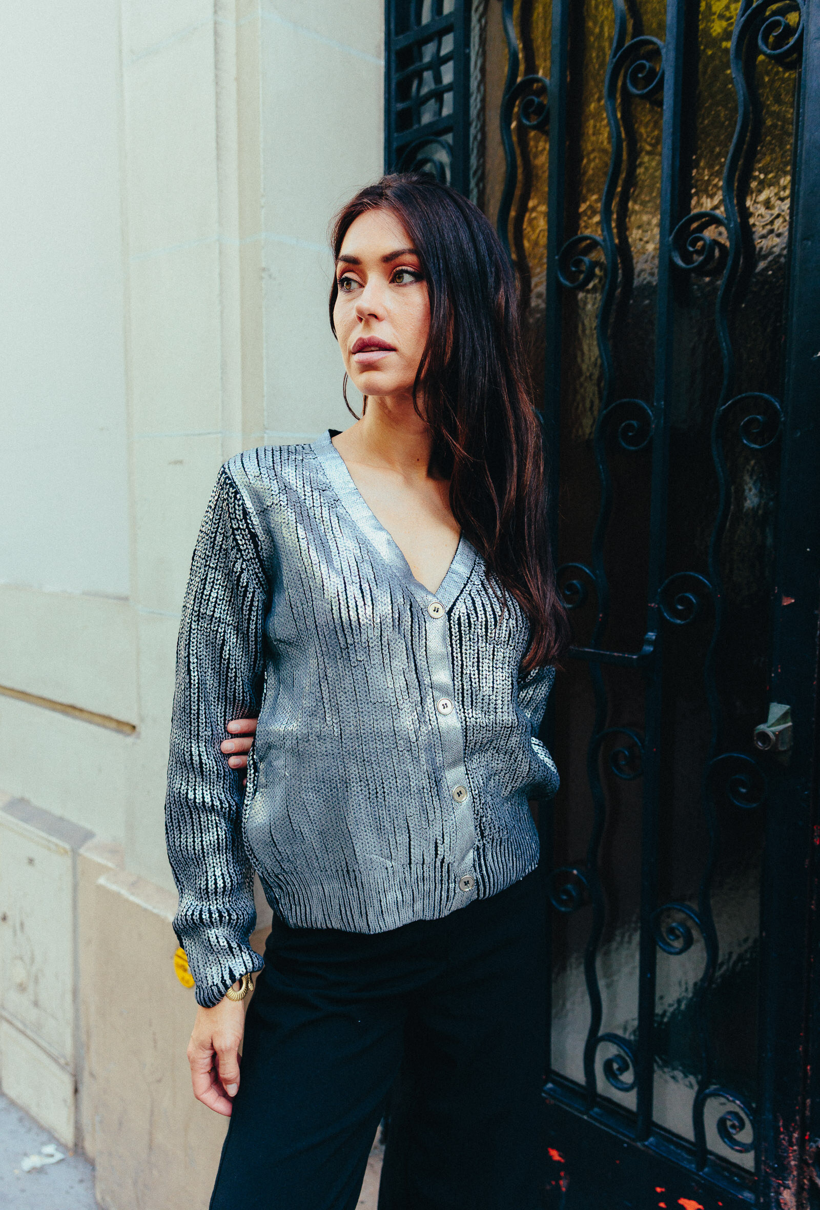 Wholesaler Rosa Fashion - VEST Shiny button sweater