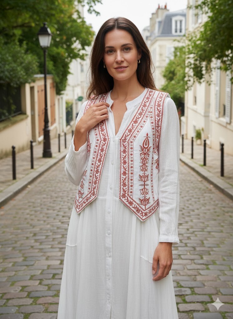 Grossiste Rosa Fashion - Gilet brodé élégant