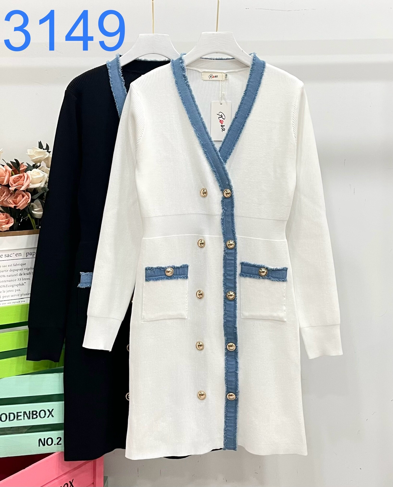 Grossista Rosa Fashion - Cardigan a bottone lungo