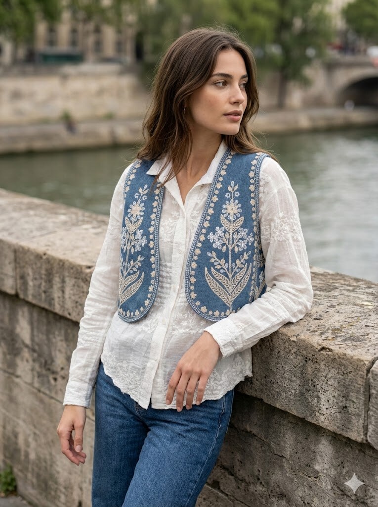 Grossiste Rosa Fashion - Gilet Brodé Élégant pour Femmes