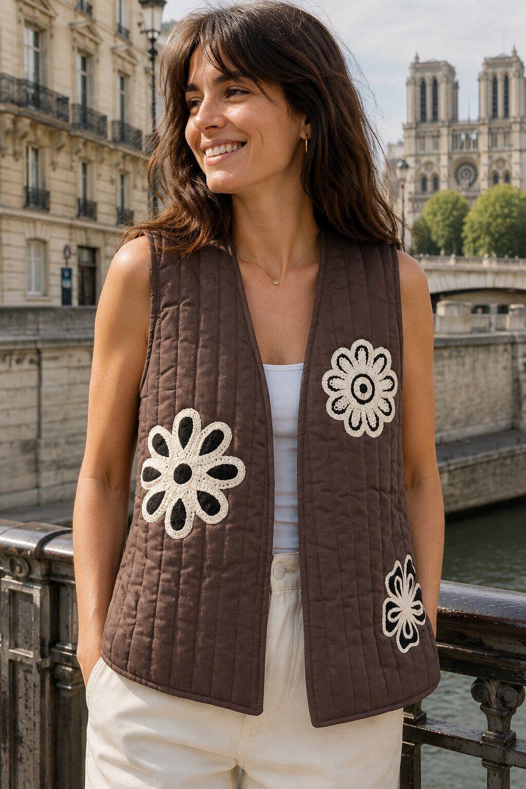 Grossiste Rosa Fashion - Gilet matelassé brodé