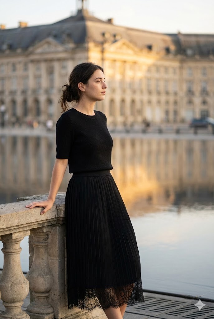 Wholesaler Rosa Fashion - Pleated skirt with lace