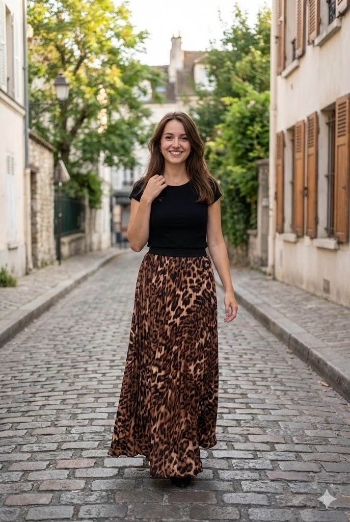 Wholesaler Rosa Fashion - Maxi skirt with animal print