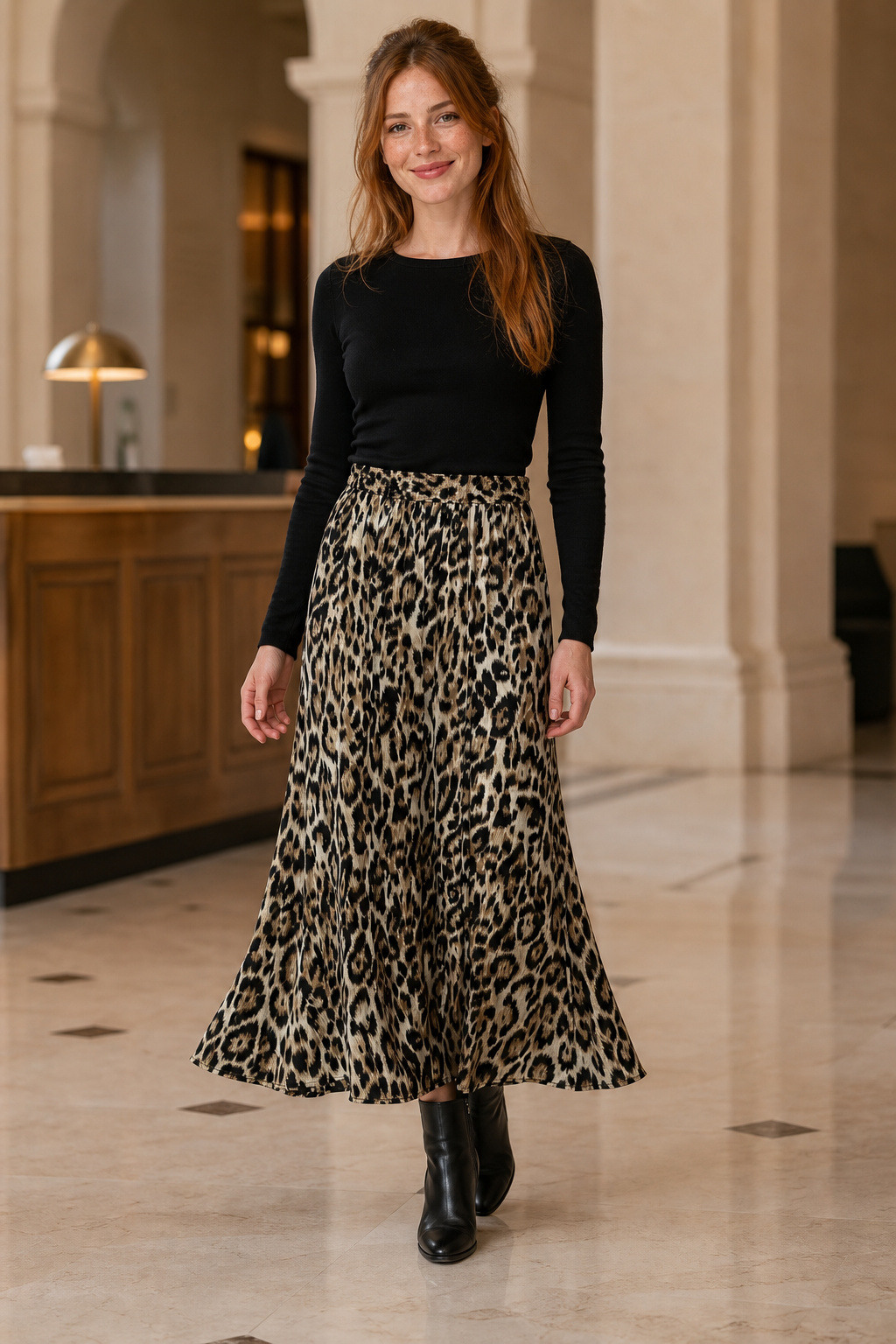 Grossista Rosa Fashion - Gonna lunga stampa animalier