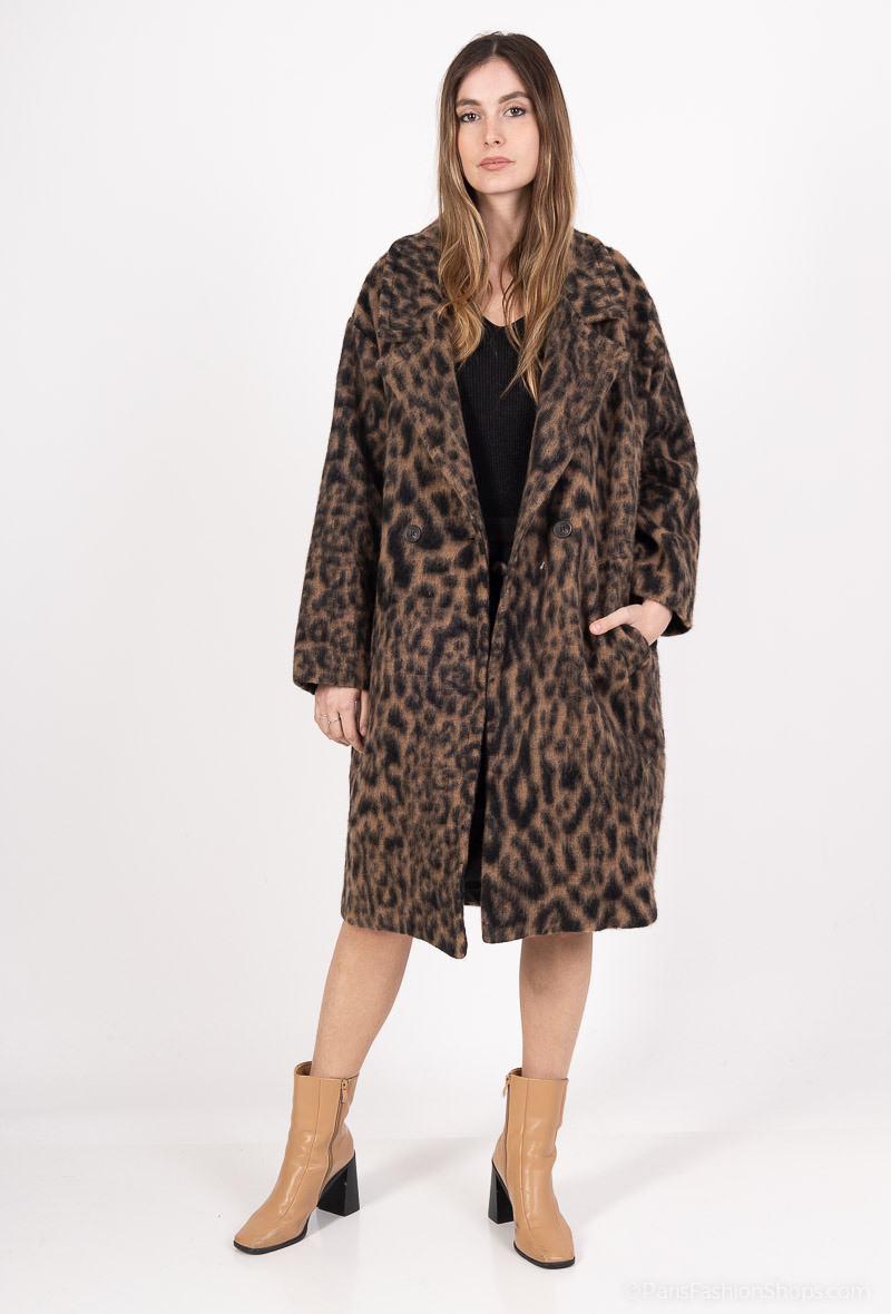 Grossiste Rosa Fashion - Manteau imprimée animalier