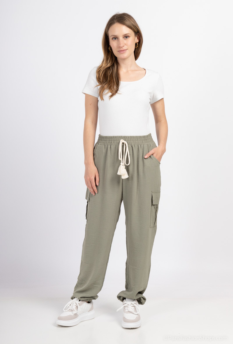 Grossiste Rosa Fashion - Pantalon Cargo uni