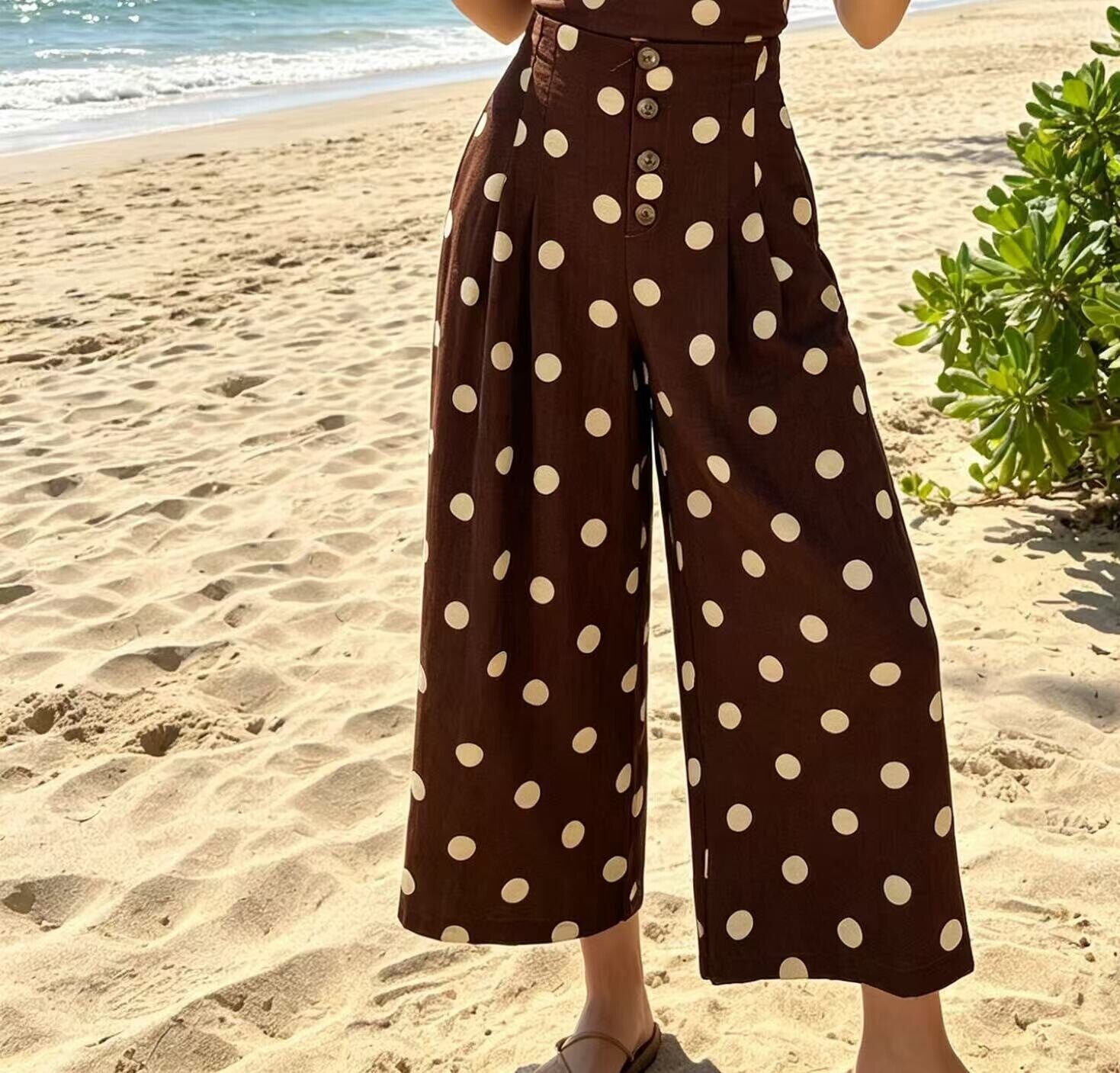 Grossiste Rosa Fashion - Pantalon large à pois