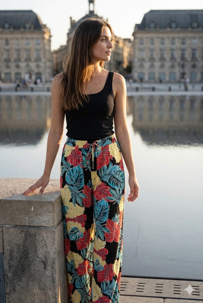 Wholesaler Rosa Fashion - Loose tropical print pants