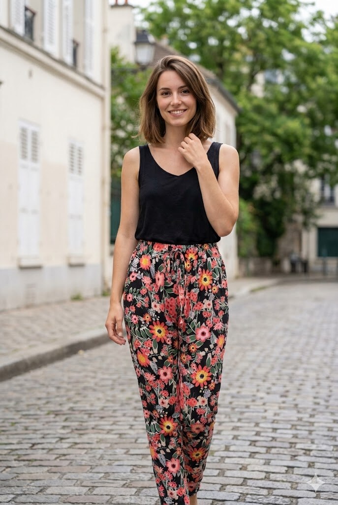 Wholesaler Rosa Fashion - Flowy floral print trousers