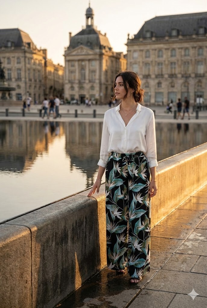 Wholesaler Rosa Fashion - Loose solid pants with floral print