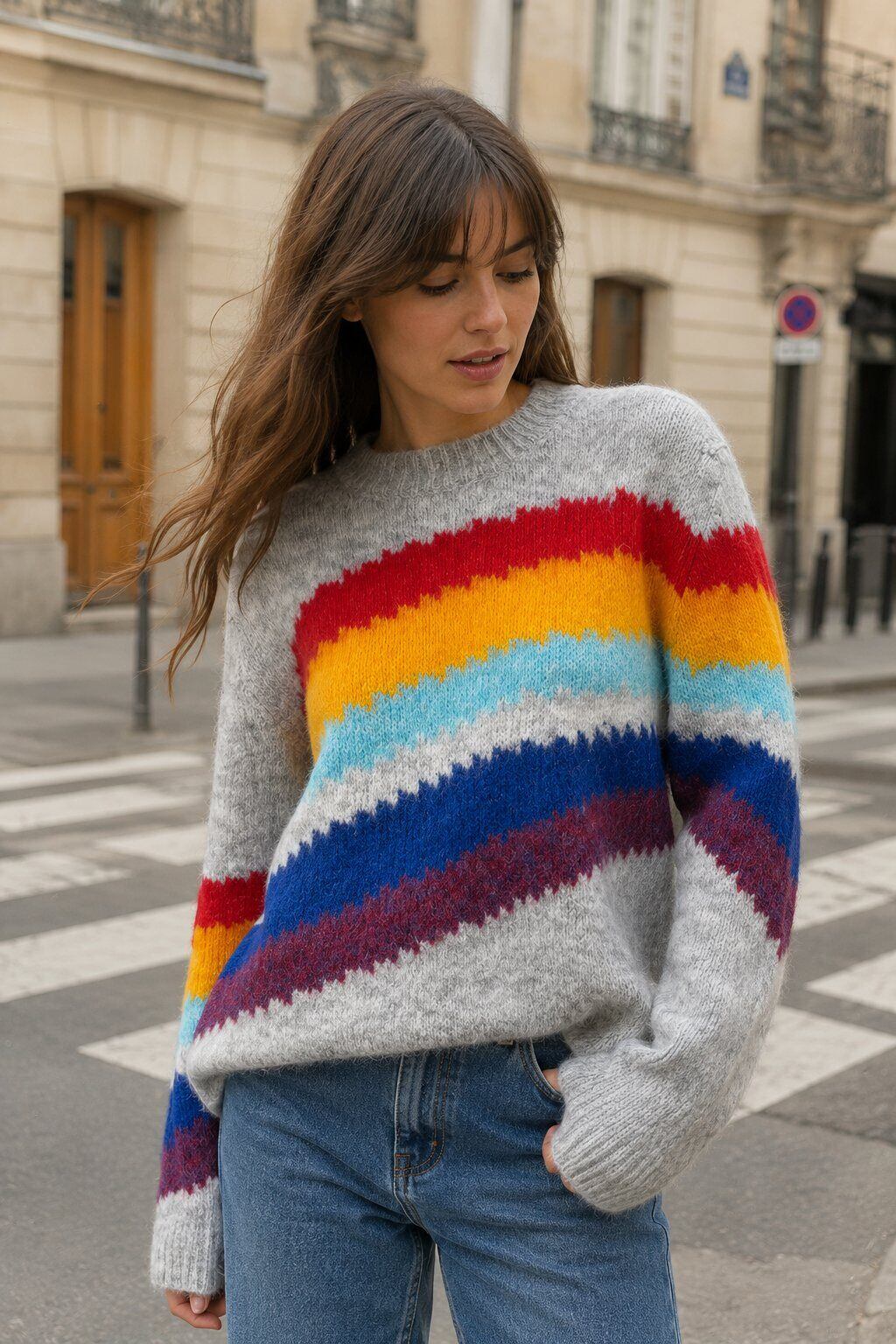 Wholesaler Rosa Fashion - Mahogany Striped Sweater