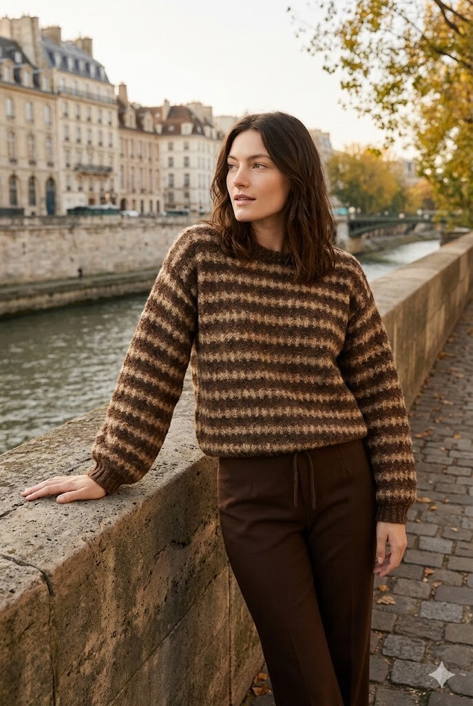 Grossiste Rosa Fashion - Pull à rayures douces et amples