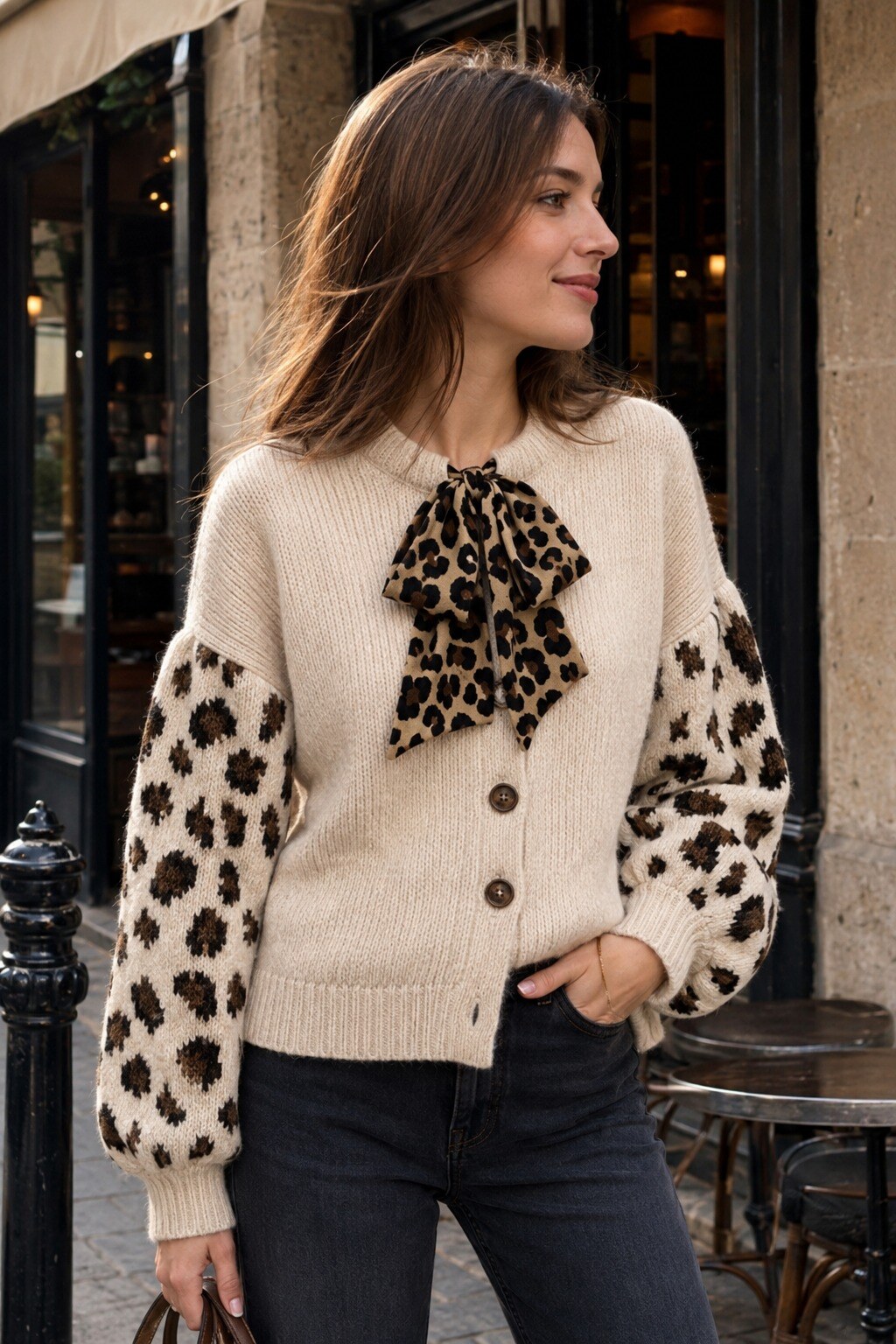 Großhändler Rosa Fashion - Bedruckter Pullover mit Puffärmeln