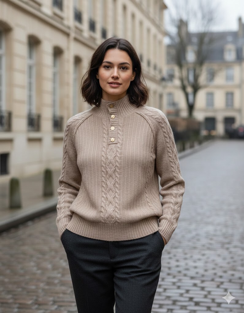 Grossiste Rosa Fashion - Pull en maille à col montant