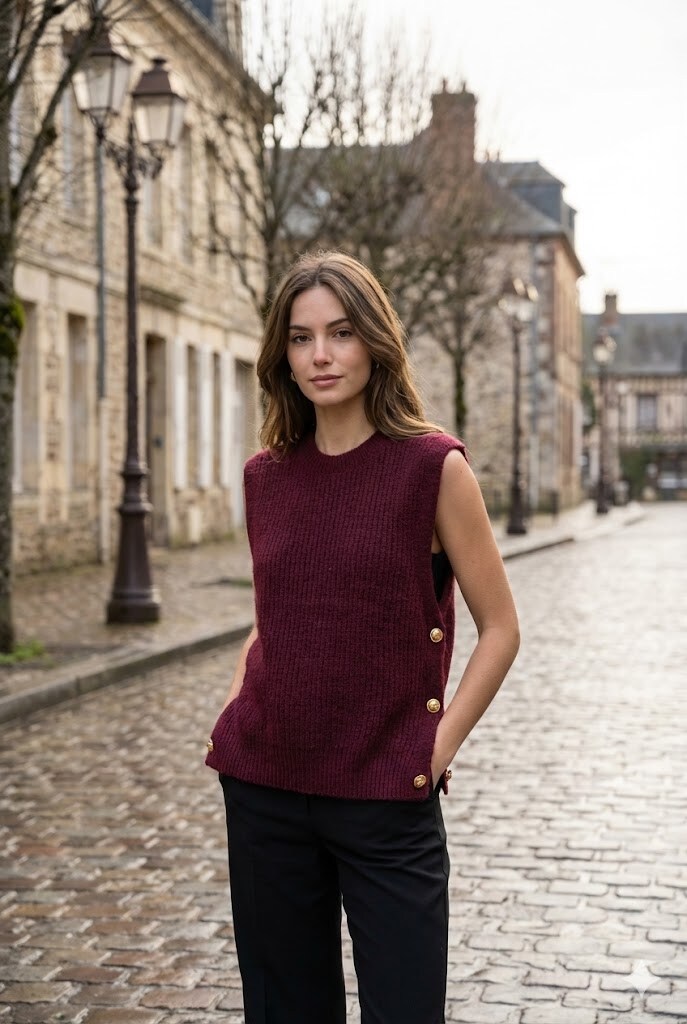 Wholesaler Rosa Fashion - Sleeveless knitted sweater