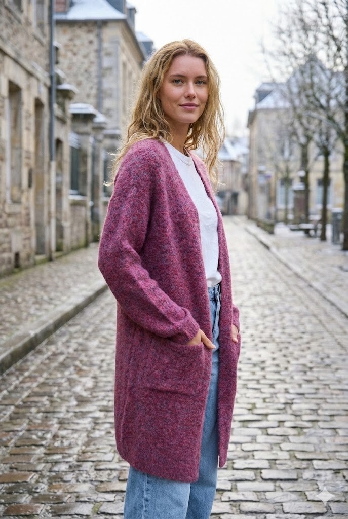 Grossiste Rosa Fashion - Cardigan Long Manches Oversize
